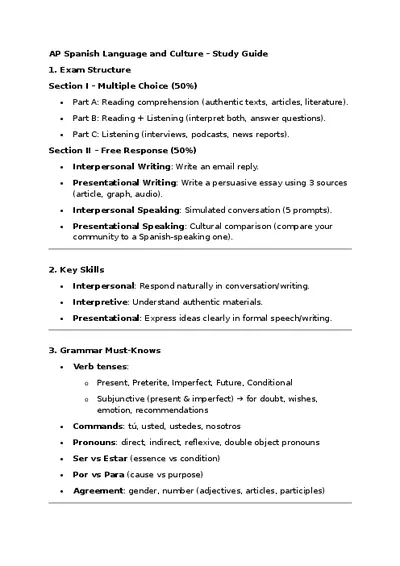 Ap Spanish Language And Culture