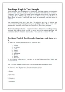 Duolingo English Test Sample