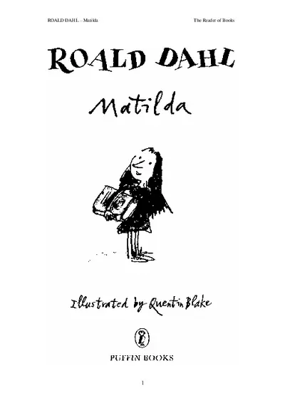 Matilda Book by Roald Dahl