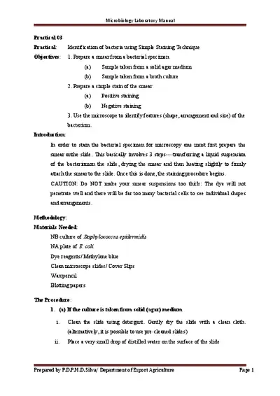 Simple Staining Techniques in Microbiology
