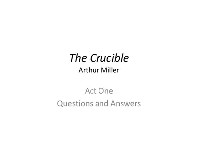 The Crucible Act I Questions and Answers