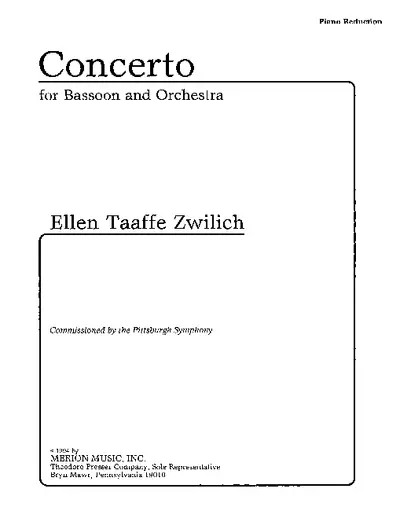 Concerto for Bassoon and Orchestra by Ellen Taaffe Zwilich PDF