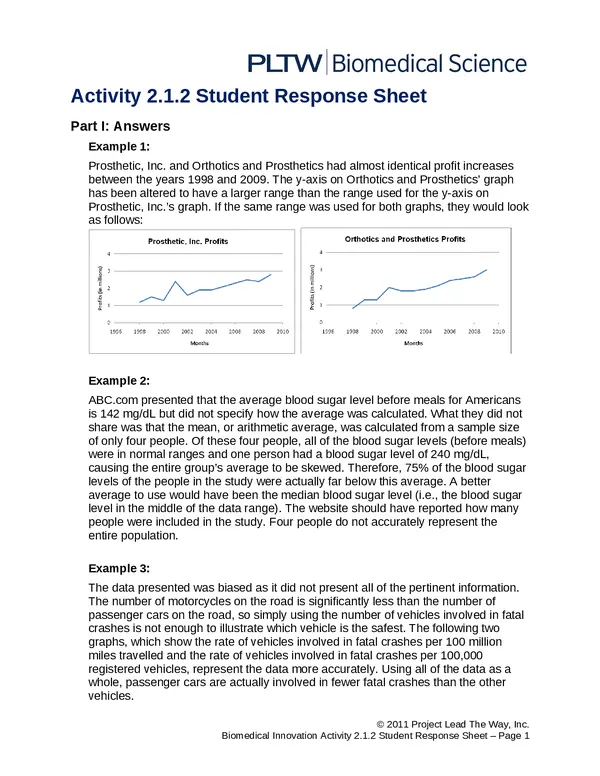 Activity 2.1.2 Response Sheet Answers