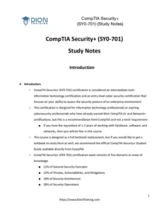 CompTIA Security+ SY0-701 Study Notes