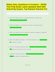 Relias BCBA Quiz Answers 2024