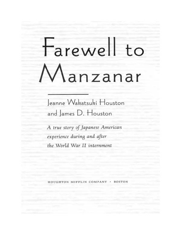 Farewell To Manzanar