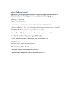 Kaizen Challenge Journal Template