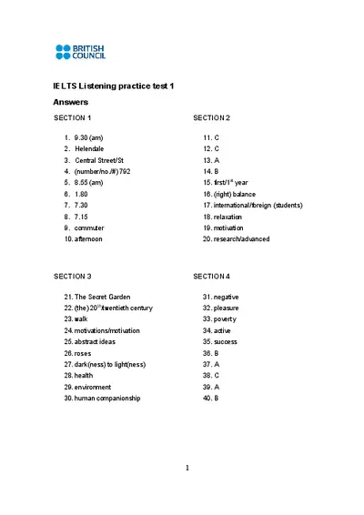 IELTS Listening practice test 1
