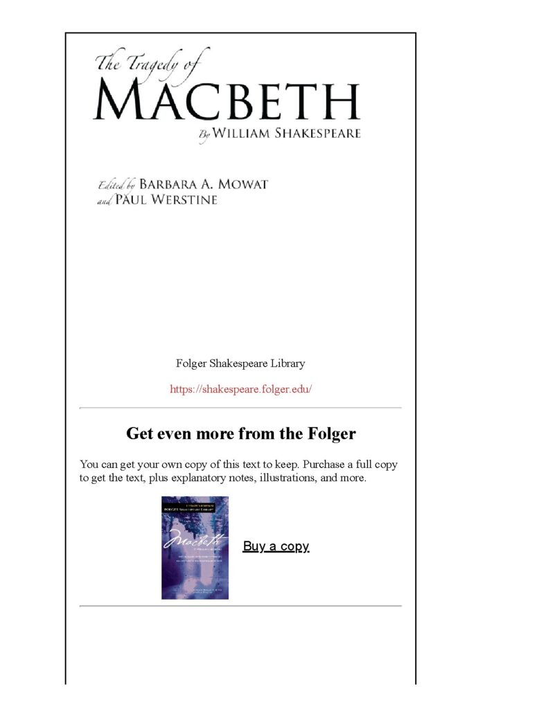Macbeth Play by William Shakespeare