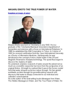 Masaru Emoto The True Power Of Water Compress
