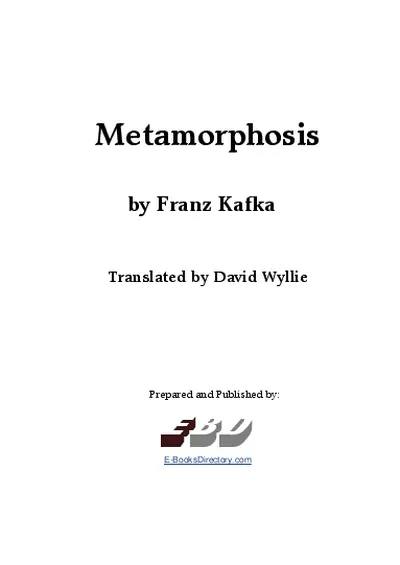 Metamorphosis by Franz Kafka pdf