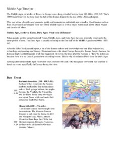 Middle Age Timeline: Key Events from 500 to 1500 AD
