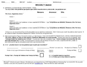Mini-Cog Assessment Tool in Spanish