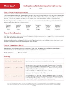 Mini-Cog Instrument Administration and Scoring Guide