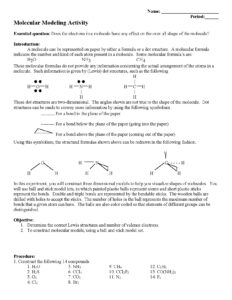 Molecular Modeling Activity for Chemistry Students