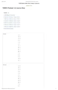 NIH Stroke Scale Test Group A Answers