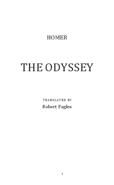 The Odyssey Translated By Robert Fagles