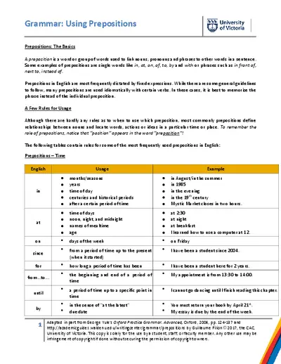 Grammar: Using Prepositions with Examples
