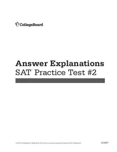 Answer Explanations SAT® Practice Test #2
