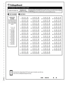 PSAT/NMSQT Practice Test Answer Sheet