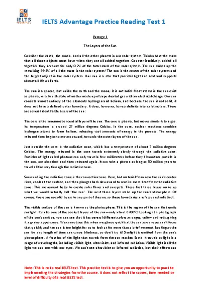 IELTS Advantage Practice Reading Test 1