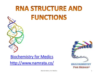 Biochemistry for Medics: RNA Structure and Functions PDF