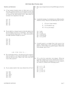 SAT Math Hard Practice Quiz