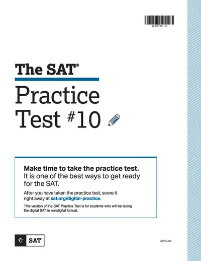 SAT Practice Test 10 With Answer Key