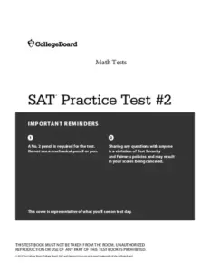 SAT Practice Test 2 Math Tests