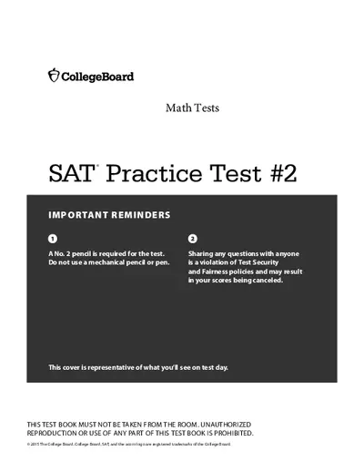 SAT Practice Test 2 Math Tests