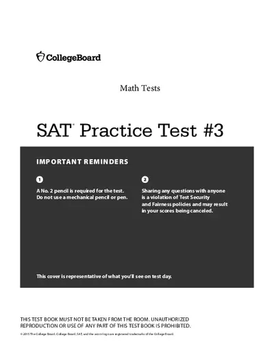 SAT Practice Test 3 Math Tests