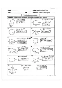 Unit 11: Volume & Surface Area - Homework 1 Key