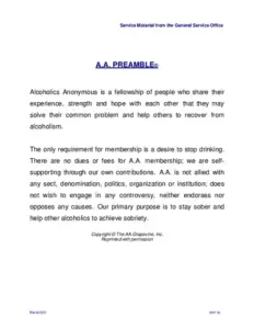 A.A. PREAMBLE