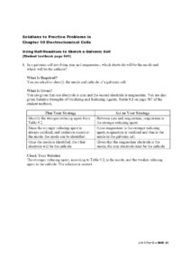 Solutions to Chapter 10 Electrochemical Cells Practice Problems