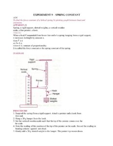 Spring Constant and Cooling Curve Experiments