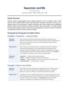 Superman And Me Annotation Notes