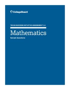 TSIA 2.0 Mathematics Sample Questions for Test Prep