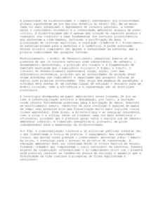 A preservação da biodiversidade e o manejo sustentável dos ecossistemas