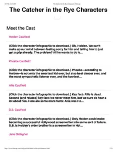 The Catcher In The Rye Characters