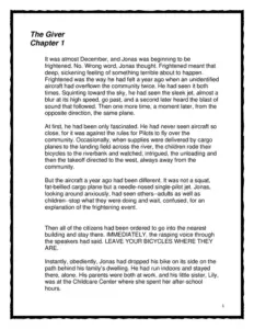 The Giver Chapter 1