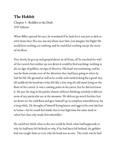 The Hobbit Chapter 5