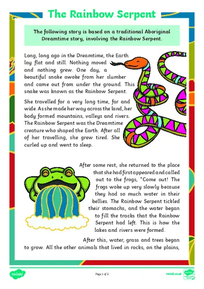 The Rainbow Serpent Story PDF