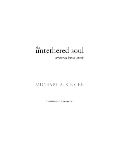 The Untethered Soul Pdf