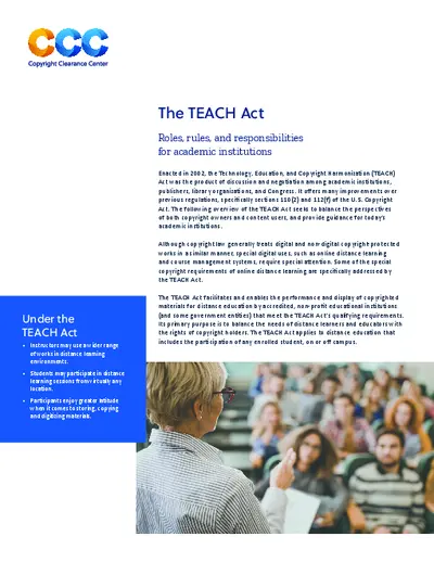 Tip Sheet TEACH Act Primer