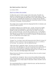 How Much Land Does a Man Need? Short story