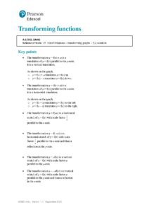 Transforming Functions Chapter 4 Example 15