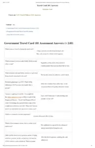 Travel Card 101 Answers