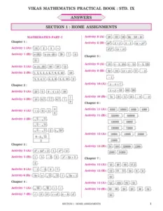 Class 9 Vikas Maths Practical Answers