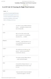 Vocabulary Workshop Level B Unit 10 Answers