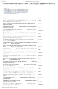 Vocabulary Workshop Level E Unit 7 Answers